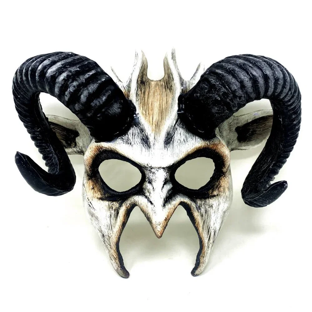 Krampus Ram Goat Demon with Horns Devil Halloween Masquerade Masks Party Mask